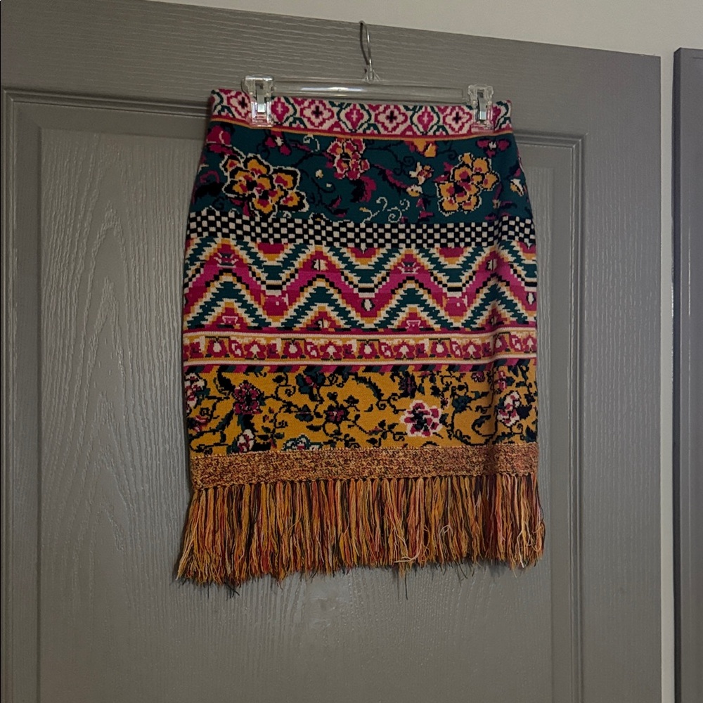 Anthropologie Multicolor Patterned Pencil Skirt